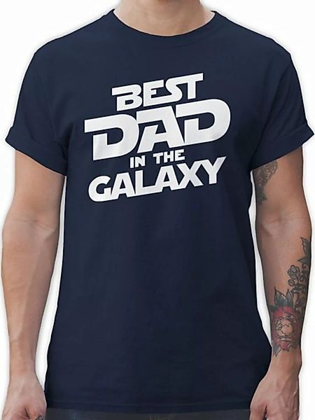 Shirtracer T-Shirt Best dad in the galaxy weiß - Vatertag Geschenk für Papa günstig online kaufen