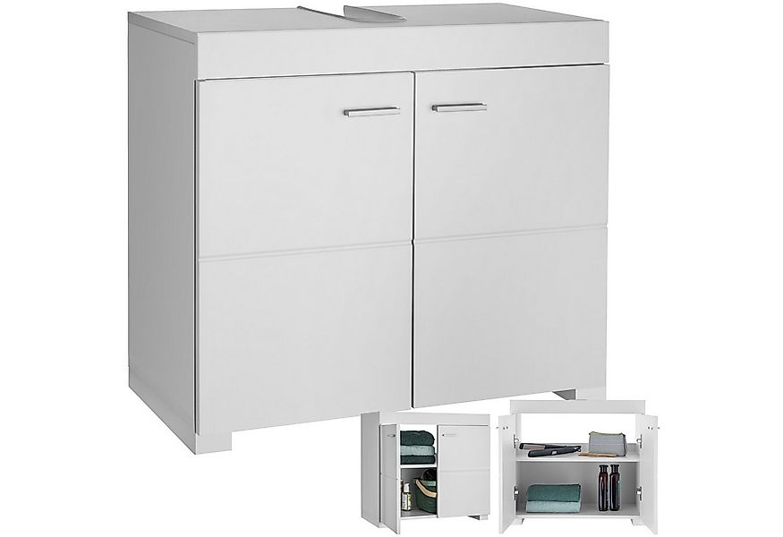 tectake Waschbeckenunterschrank Badezimmerschrank Idris, 2 Fächer, Belastba günstig online kaufen