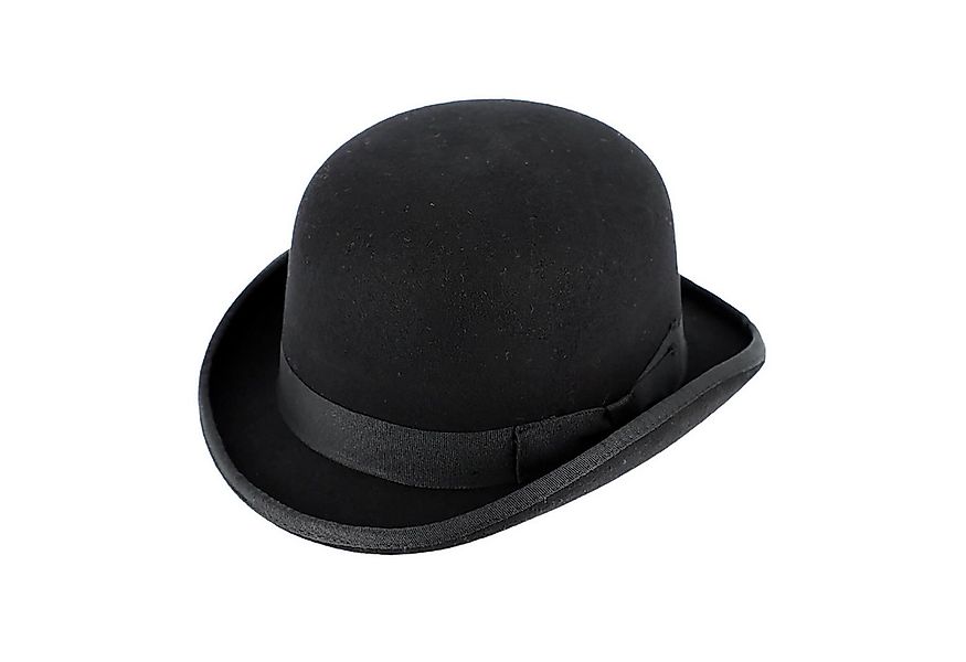 Fiebig Filzhut Wollfilzhut Bowler mit weißem Innenfutter Schwarz günstig online kaufen