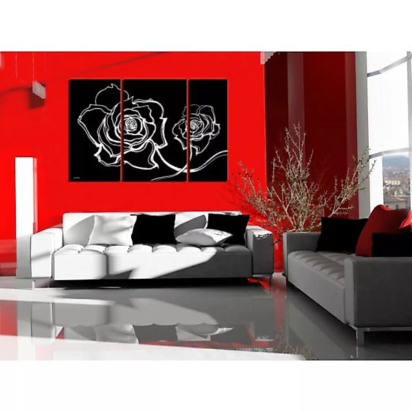 Bild auf Leinwand Schwarz & Weiße Rose  XXL günstig online kaufen