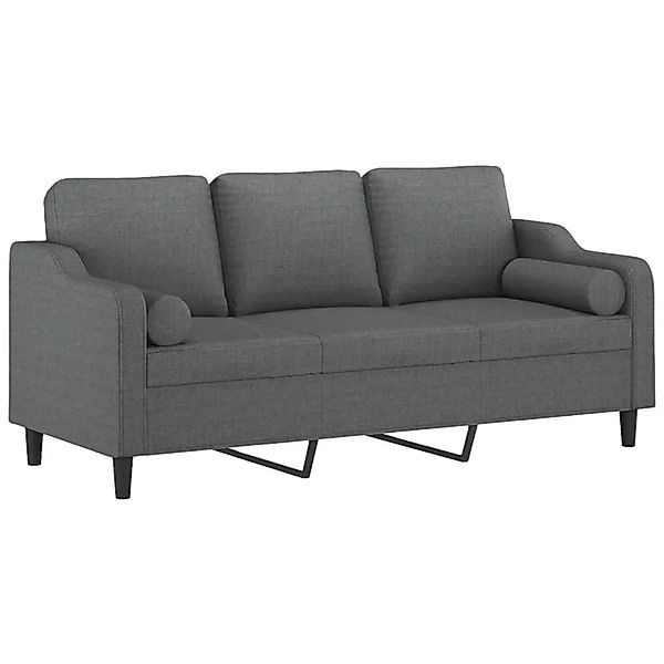 vidaXL 3-Sitzer-Sofa mit Zierkissen Dunkelgrau 180 cm Stoff 3200854 günstig online kaufen