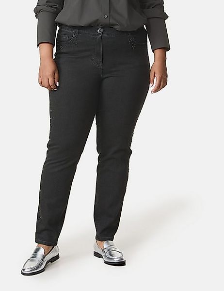 Samoon Stretch-Jeans 5-Pocket Jeans mit Ziersteinen Betty günstig online kaufen