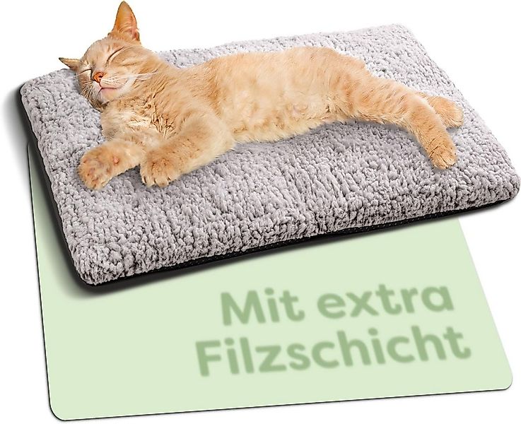 Knupis Tierdecke Selbstheizende Haustierdecke Grau 60x45cm, rutschfest & wa günstig online kaufen