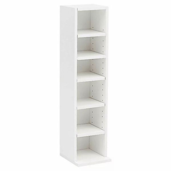 Wohnling Bücherregal WL5.336, Weiß 21x91x25,5 cm, CD-Regal mit 6 Fächern Mo günstig online kaufen