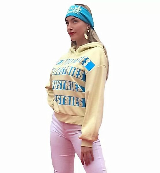KR-Industries Hoodie Hoodie Yellow Blue Designerpullover, flauschige Kapuze günstig online kaufen