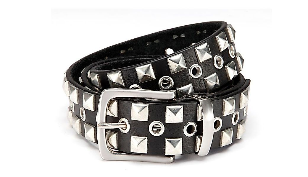 emeco Nietengürtel Pyramiden Nieten Gürtel Biker Gürtel Schwarz Nietengürte günstig online kaufen