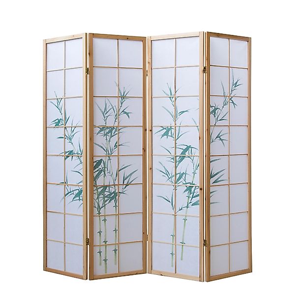 Homestyle4u 4-tlg. Paravent in Braun 176x175 cm 265 günstig online kaufen