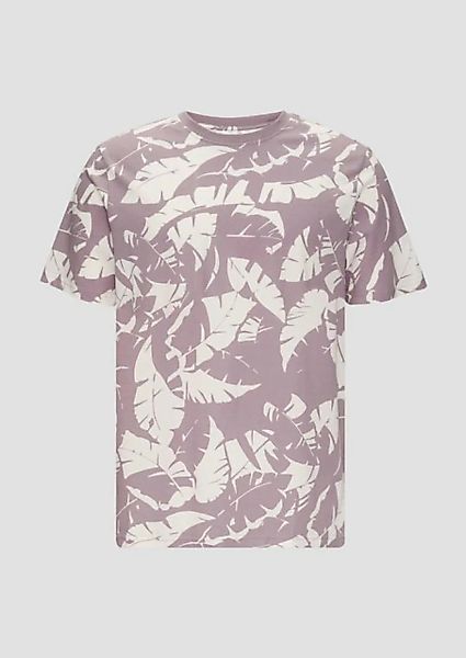 QS Kurzarmshirt T-Shirt mit All-over-Print günstig online kaufen