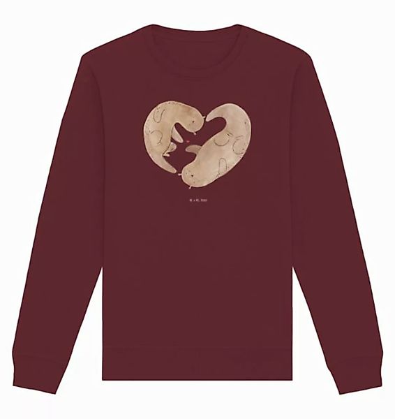 Mr. & Mrs. Panda Longpullover Größe L Otter Herz - Burgundy - Geschenk, Pul günstig online kaufen