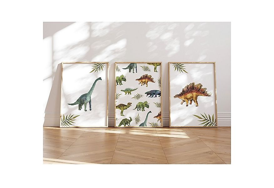 MeinBaby123® Poster Dinosaurier Poster, Dinosaurier Bilder, Babyzimmer Deko günstig online kaufen