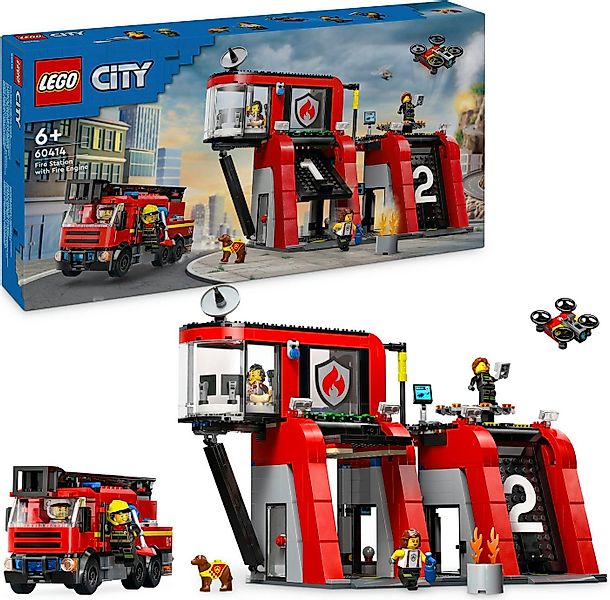 LEGO® Feuerwehrstation mit Drehleiterfahrzeug (60414), LEGO City Konstrukti günstig online kaufen