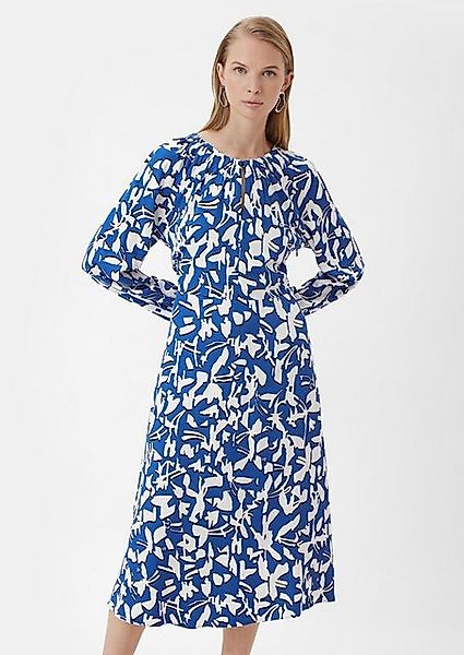 Comma Maxikleid Fließendes Maxikleid mit All-over-Print Raffung günstig online kaufen