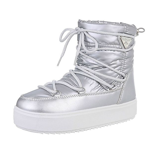 Ital-Design Damen Snowboots Freizeit Snowboots (87531774) Flach Plateaustie günstig online kaufen