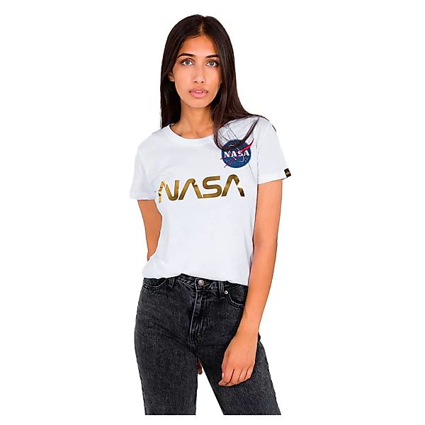 Alpha Industries Nasa Pm Kurzärmeliges T-shirt XL White / Gold günstig online kaufen