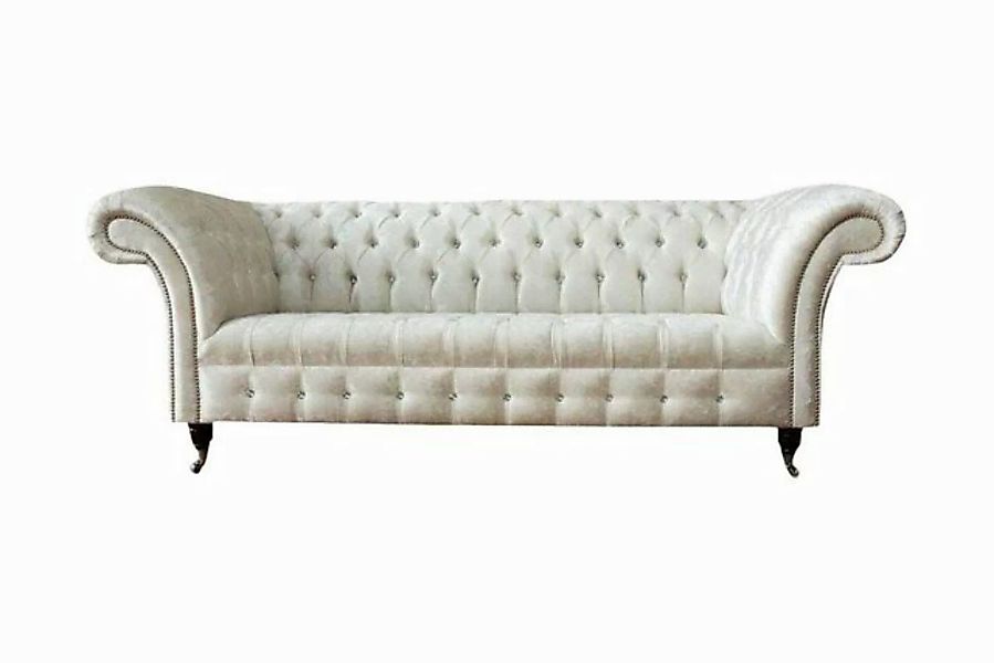 JVmoebel Sofa Dreisitzer Weiß Stoff Wohnzimmer Design Couchen Sofa Chesterf günstig online kaufen