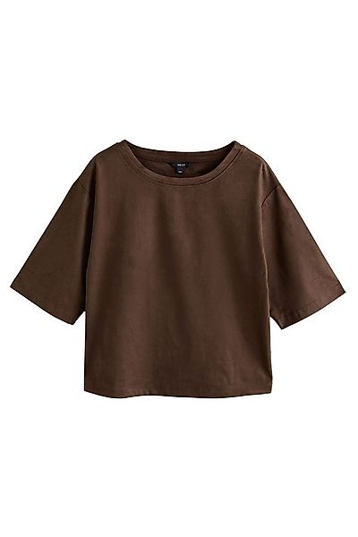 Next T-Shirt Weiches, kastiges T-Shirt aus Veloursleder (1-tlg) günstig online kaufen