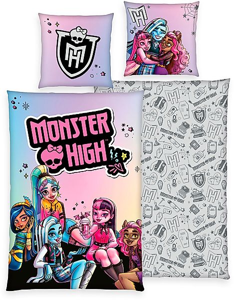 MonsterHigh™ Kinderbettwäsche Monster High, Renforcé, 2 günstig online kaufen