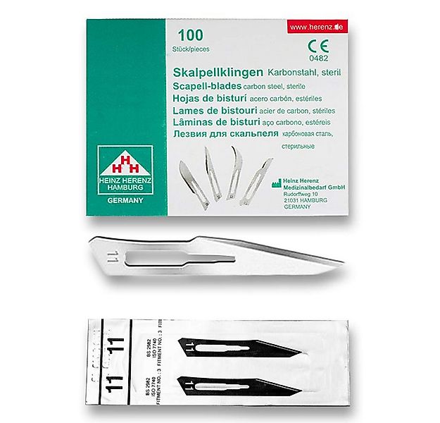 May Bastelmesserklinge 100x Skalpellklingen Figur 11 Karbonstahl - Steril, günstig online kaufen