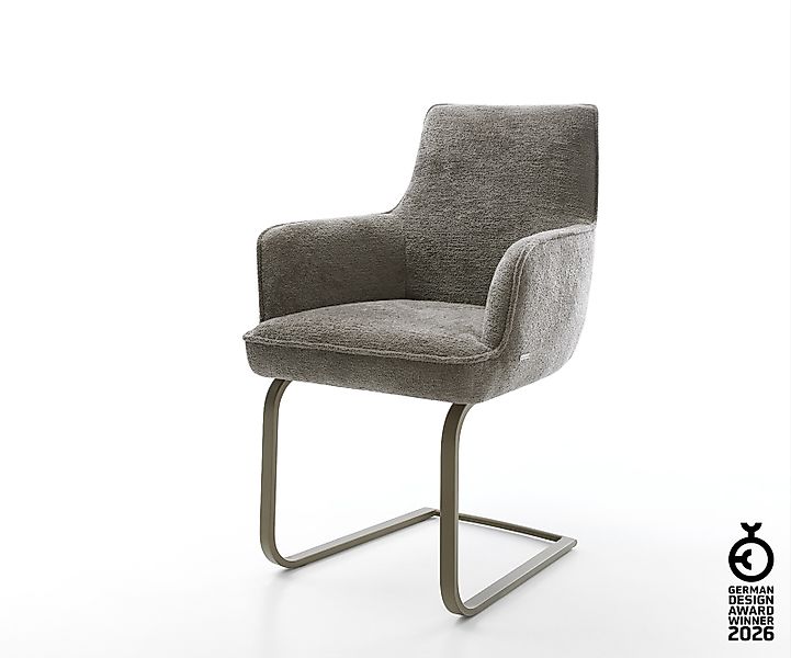 Freischwinger Heira-Flex mit Armlehnen Bouclé Soft Schlamm Freischwinger fl günstig online kaufen