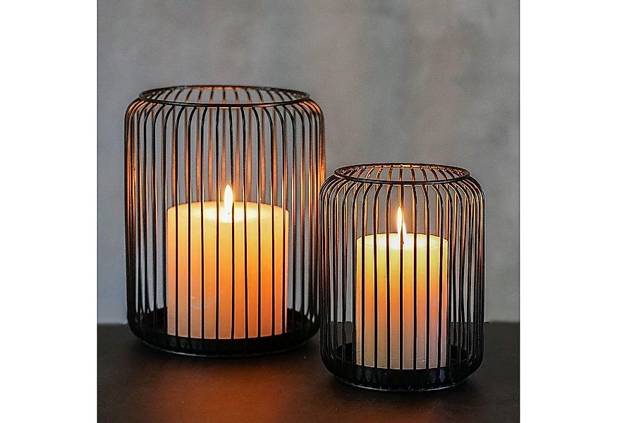 draadwerk® Windlicht Windlicht 2er Set, Kerzenständer Metall Schwarz (Set, günstig online kaufen