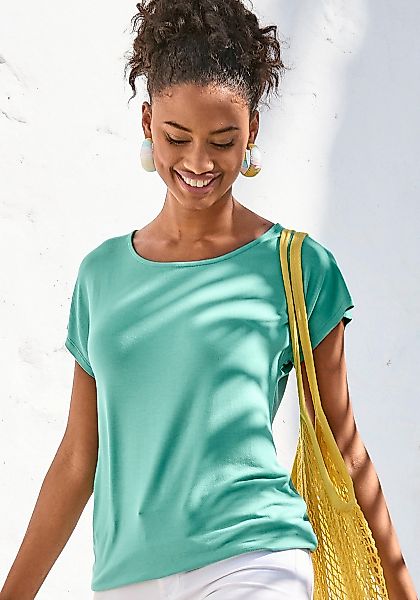 Vivance Kurzarmshirt "mit Häkelspitze am Rücken", (2er-Pack), aus weichem V günstig online kaufen