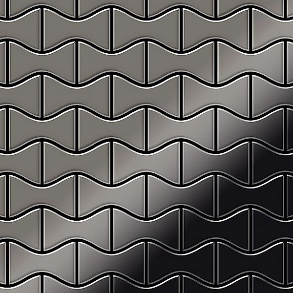 ALLOY Mosaik Fliese Massiv Metall Titan Hochglanz Dunkelgrau 1,6mm Kismet-t günstig online kaufen