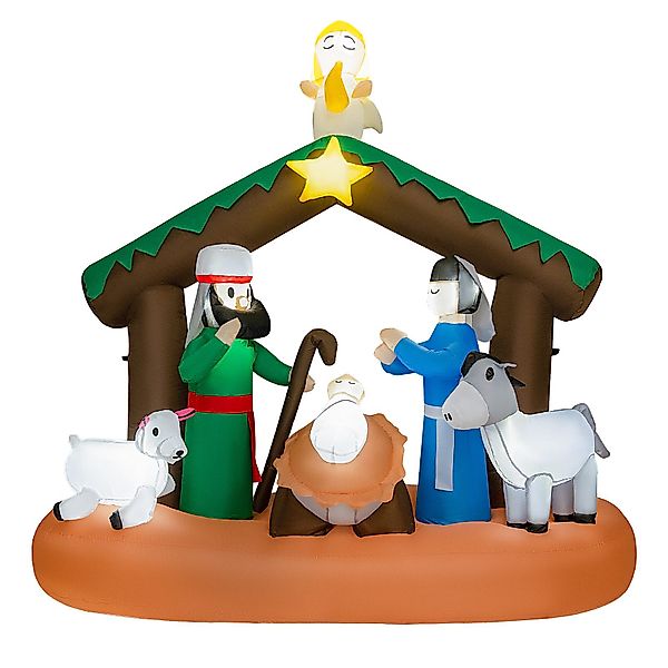 COSTWAY Weihnachtsfigur, aufblasbare Weihnachtskrippe mit LEDs, günstig online kaufen