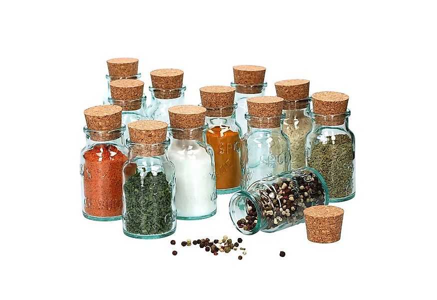 MamboCat Gewürzbehälter 12er Set Gewürzgläser grün 125ml + Korken Aufbewahr günstig online kaufen
