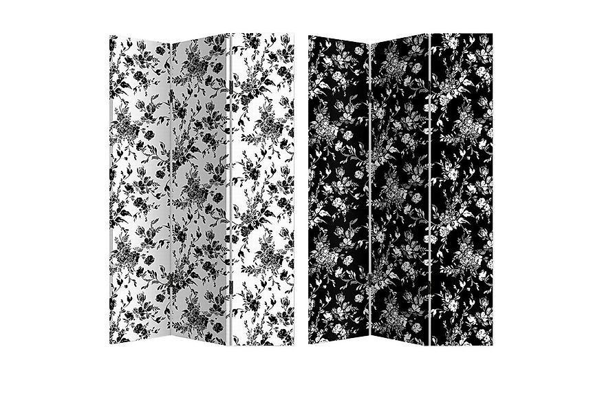 HTI-Living Paravent Paravent Blumen Black and White (Stück, 1 St., 1 Parave günstig online kaufen
