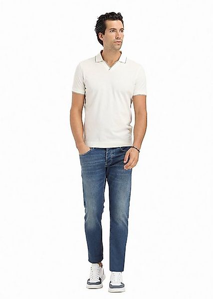 RAMSEY Poloshirt Ecru Jacquard Polo Neck 100% Baumwolle T-Shirt günstig online kaufen