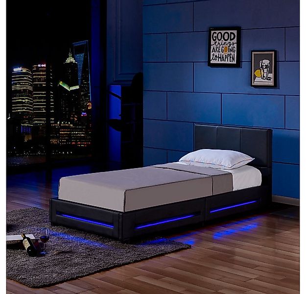 HOME DELUXE Bett LED Bett ASTEROID (Set, 3-tlg., inkl. Lattenrost, Matratze günstig online kaufen