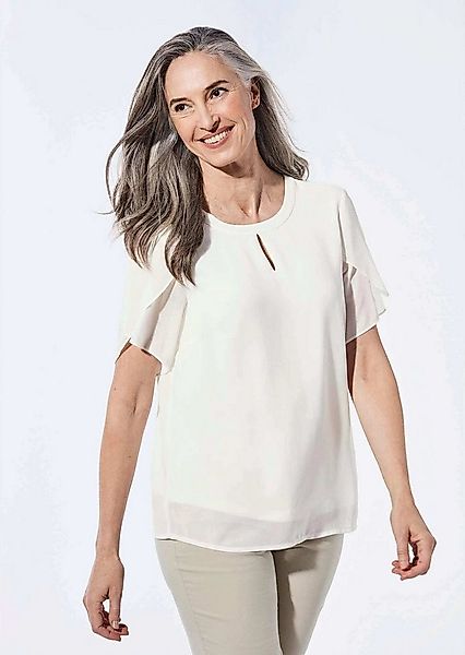 GOLDNER Kurzarmbluse Elegantes Blusenshirt mit Rundhals Luftige Businessblu günstig online kaufen