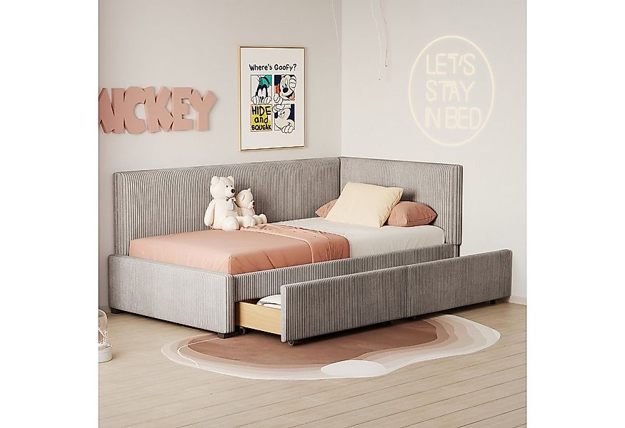 Merax Daybett (1 tlg), Polsterbett Schlafsofa 90x200cm mit Stauraumschublad günstig online kaufen