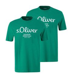 s.Oliver T-Shirt mit Metallic-Logo-Aufdruck im 2er günstig online kaufen