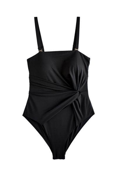 Next Badeanzug Bauchformender Bandeau-Badeanzug mit Twist-Detail günstig online kaufen