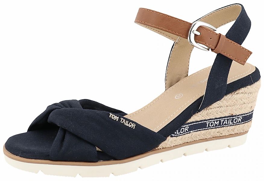 TOM TAILOR Keilsandalette "Isabel" Riemchensandale, Sommerschuh mit Logosch günstig online kaufen