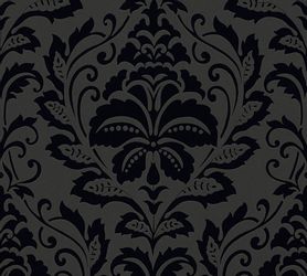 Bricoflor Neobarock Tapete Schwarz Grau Ornament Vliestapete mit Vinyl Must günstig online kaufen