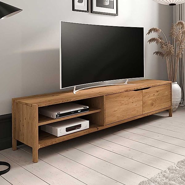 TV Lowboard Fernsehtisch mit Türen und offenen Fächern günstig online kaufen