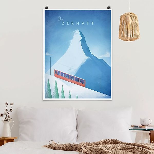Poster Natur & Landschaft - Hochformat Reiseposter - Zermatt günstig online kaufen