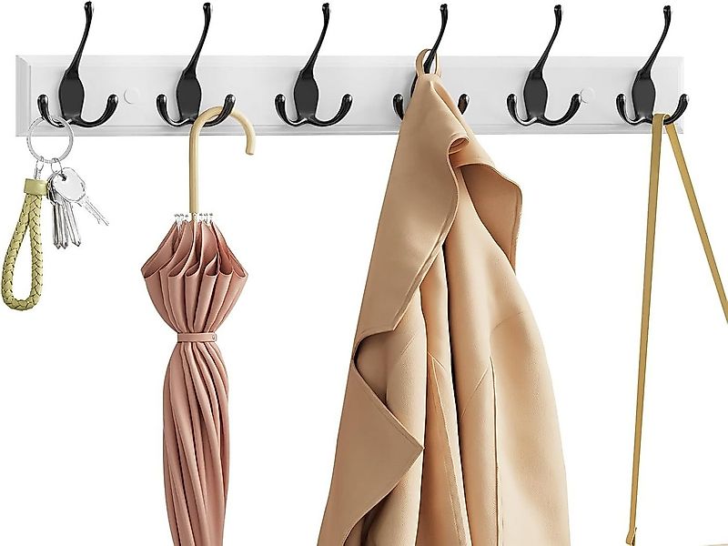 EUGAD Garderobenhaken (1 St), Kleiderhaken Wand, mit 6 Dreifachhaken, Schwa günstig online kaufen