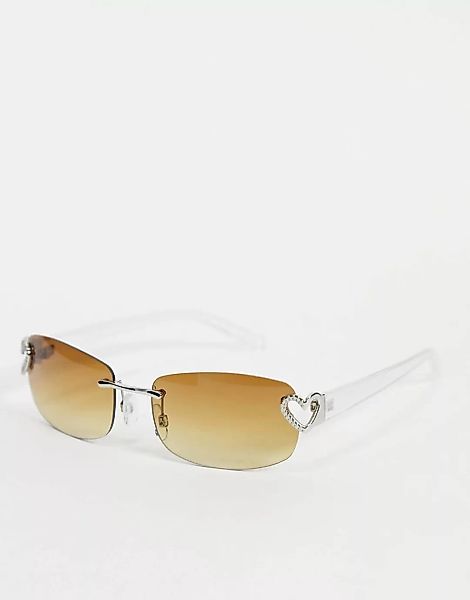 ASOS DESIGN – Mehrfarbige Sonnenbrille im Stil der 90er mit eckigen Gläsern günstig online kaufen