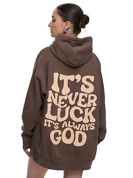 Worldclassca Hoodie Worldclassca Oversized "LUCK" Print Hoodie Kapuzenpullo günstig online kaufen