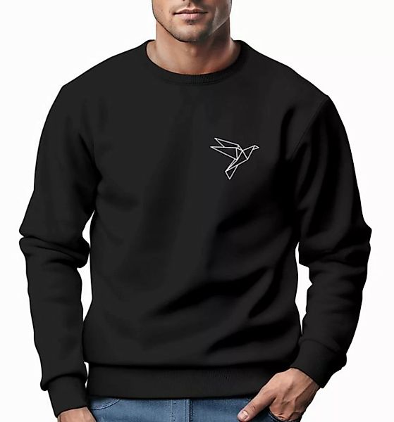 Neverless Sweatshirt Sweatshirt Herren Polygon Print Aufdruck Vogel Origami günstig online kaufen