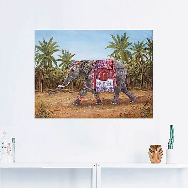 Artland Wandbild "Indischer Elefant", Wildtiere, (1 St.), als Leinwandbild, günstig online kaufen