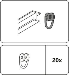 GARDINIA Gardinenring T-Tollringe, T-Schienen, (20-St), Serie günstig online kaufen