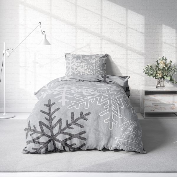 One Home Bettwäsche Winter Snowflakes, Biber, günstig online kaufen