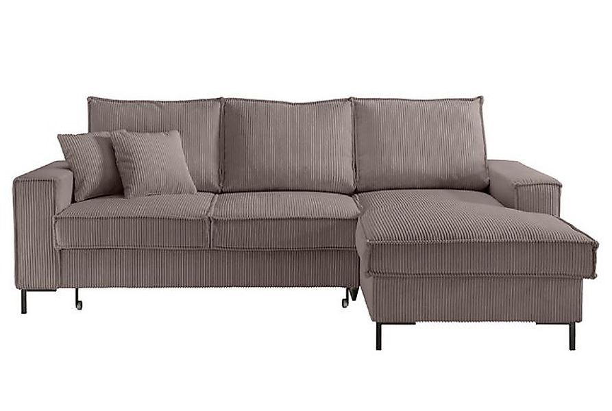 luma-home Ecksofa 17222, mit Bettfunktion und Bettkasten 240x150 cm, Wellen günstig online kaufen