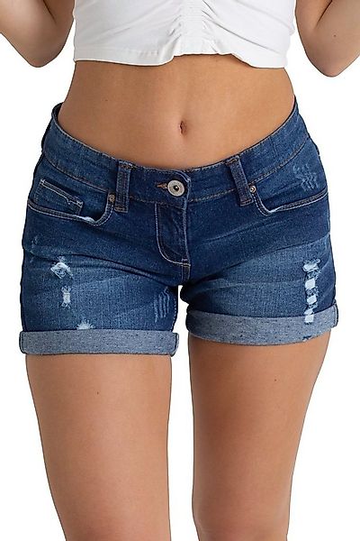 BlauerHafen Jeansbermudas Damen Jeans Shorts Destroyed Bermuda Stretch Boyf günstig online kaufen