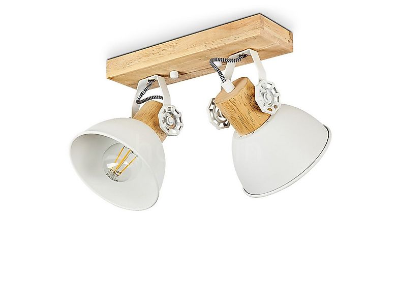 hofstein Deckenleuchte »Cotes« Deckenlampe aus Metall/Holz in weiß/braun, o günstig online kaufen