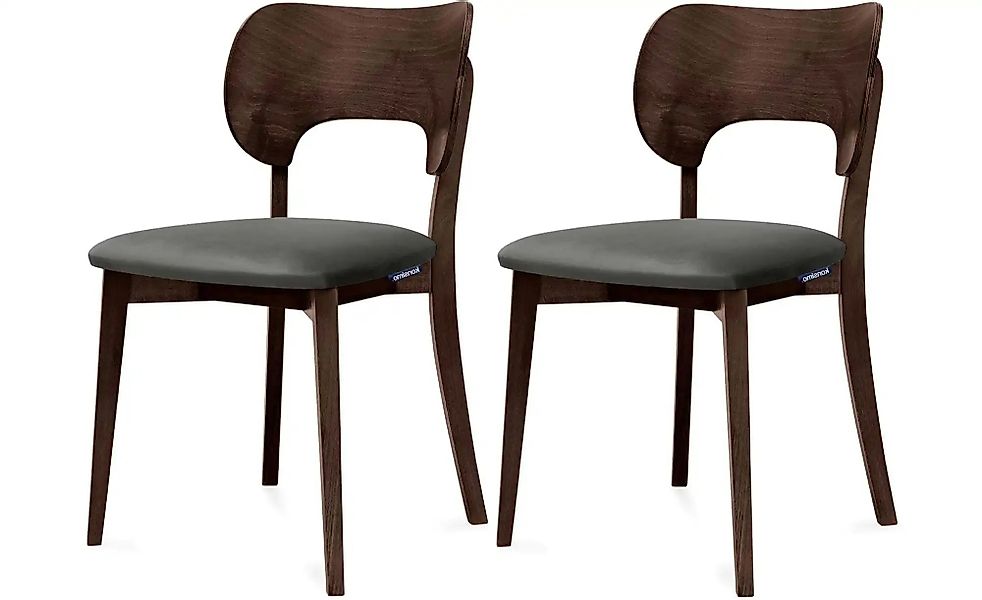 KONSIMO Holzstuhl 2er-Set   ¦ grau ¦ Maße (cm): B: 47 H: 80,5 Stühle > Pols günstig online kaufen